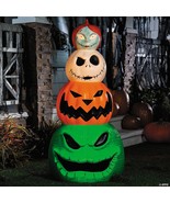 49&quot; NIGHTMARE BEFORE CHRISTMAS CHARACTERS LIGHTED PUMPKIN STACK HALLOWEE... - $254.10 CAD