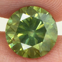 Loose Round Shape Diamond Fancy Olive Green 2.00 Carat VS2 Certified Enhanced - £2,495.45 GBP