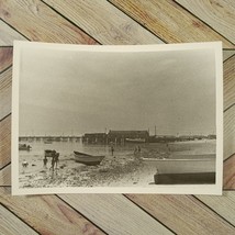 Vintage Photo Family on Beach Dock Boat Coastline 60s Original One Of A Kind B&amp;W - £7.39 GBP