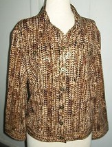 RUBY RD Women&#39;s Size 18 Shiny Snake Skin Print Button Down Long Sleeve Jacket - £15.67 GBP