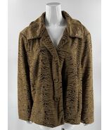 Erin Womens Faux Fur Jacket Coat Plus Size 3X Tiger Print Fuzzy Brown Bu... - $980.67 MXN