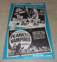 PLANET OF THE VAMPIRES / DIE MONSTER DIE Boris Karloff! Campaign Ad Post... - $134.99