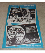 PLANET OF THE VAMPIRES / DIE MONSTER DIE Boris Karloff! Campaign Ad Post... - £106.18 GBP