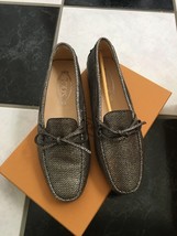 NIB 100% AUTH Tod&#39;s Glitter Lace Moccasins Flats Shoes $475 - $298.00