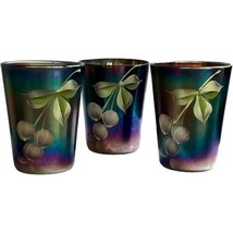 Fenton Cherry Blossom Carnival Glass Tumblers Handpainted Antique 3 3-3/... - £33.14 GBP