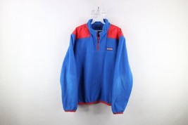 Vineyard Vines Mens Size Large Spell Out Half Zip Fleece Pullover Sweater Blue - £38.75 GBP