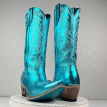 NEW Lane SMOKESHOW Turquoise Cowboy Boots Womens 7.5 Leather Western Snip Toe - £179.02 GBP