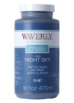 Waverly Inspirations 61182E Chalk Paint, Matte, Night Sky Blue, 16 Fl. Oz. - £20.28 GBP