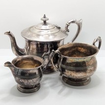 Silver Plated Tea Pot Set, Bowl, Jug, James Dixon &amp; Sons, Antique - £32.14 GBP