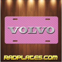 VOLVO Inspired Art on Pink Simulated Carbon Fiber Aluminum license plate - $19.67
