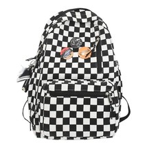 Simple Women&#39;s Nylon Backpack for Cute Girls Plaid School Bag Large Capacity Tra - £151.54 GBP
