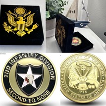 US Army 2nd Infantry Division Second To None Challenge Coin With Velvet Case - £15.81 GBP
