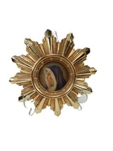 Vintage Gold Star Burst Frame Virging Mary Picture Metal Art Wall Hangin... - £35.57 GBP