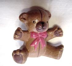  Miniature Ceramic Teddy Bear Red Bow - £8.02 GBP