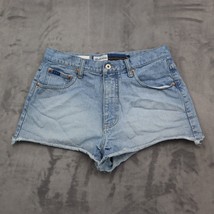 Express Bleus Shorts Womens 12 Blue Denim Flat Front High Rise Pockets Jeans - £20.25 GBP