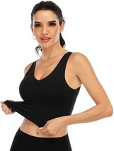 Longline Sports Bras for Women Workout Padded Sports Yoga Bra (Black,Size:L) - £14.45 GBP
