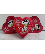 Peanuts &quot;Happy Valentine&#39;s Day&quot; Snoopy Woodstock Heart Gift Box Set Of 3... - £2.35 GBP
