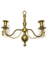 Solid Brass 2 Leg Wall Candle Holder Tassel &amp; Rope Handcrafted India 13&quot;... - £23.26 GBP