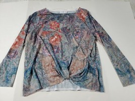 Time And Tru Women’s Front Twist Sublimation Top With Long Sleeve Size  ... - $9.89