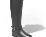 A New Day Women&#39;s Faux Black Leather Wendy Tall Riding Buckle Boots - $20.03
