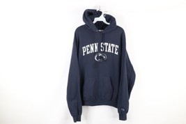 Vintage Champion Mens Medium Faded Penn State University Spell Out Hoodie Blue - £38.68 GBP