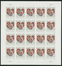 Quilled Paper Heart Wedding  -  Sheet of 20 Stamps Scott 5036 - £32.43 GBP
