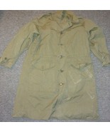 VTG VINTAGE MILITARY ISSUE OLIVE GREEN PARKA SHELL OVERCOAT L - $42.04 CAD