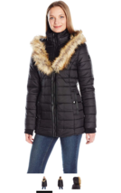 Noize Women&#39;s Ivy Large Faux Fur Collar Coat with Hood and Storm Cuffs, Black, M - £93.57 GBP