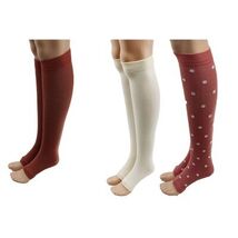 3 Pairs Knee High Socks Toeless Footless Dot Print Solid Color L XL - $6.82