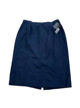 Essentials Womens Skirt Size 14 Dark Navy Blue Lined Career Work New - $14.85