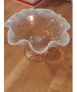Tiara Exclusive Opalescent Tall 8&quot; Ruffled Pedestal Candy Dish Frosted - $18.04