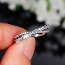 1.50Ct Baguette Cut Lab-Created Diamond Wedding Ring 14k White Gold Plated - £110.78 GBP