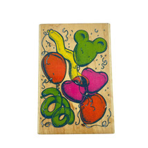 Inkadinkado Playful Party Balloons Rubber Stamp 4183 Mouse Hearts Bear - £9.91 GBP