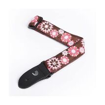 Planet Waves 15UKE02 1.5 inch Nylon Ukulele Strap - Brown/Pink Flowers  - $33.00