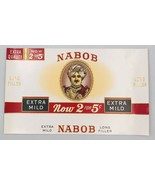 Vintage Nabob Extra Mild Cigar Label 11 3/8&quot; x 7&quot; Man Handlebar Mustache... - $11.29