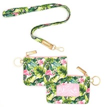 Tropical Flamingo Palm Leaf Card ID Holder Keyring Keychain Lanyard - £11.87 GBP