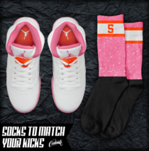STRIPES Socks for J1 5 Pinksicle Safety Orange WMNS 14 Shocking Pink T Shirt - £16.27 GBP