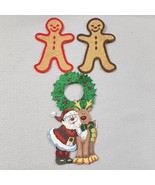 Christmas Patch Appliques Gingerbread Men x2 Santa &amp; Reindeer 3pcs Embel... - $183.75 MXN