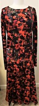 Zara Dress Belted Long Sz-L Multicolor Floral Pattern - £63.71 GBP