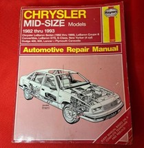 Haynes 1337 Chrysler Mid-Size Models 1982-1993 Car Auto Repair Manual - $14.01