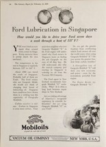 1921 Print Ad Ford Lubrication in Singapore Mobiloils Gargoyle Vacuum Oil NY - £15.52 GBP