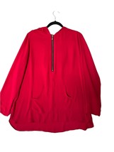 Soft Surroundings Womens Blouse 1/4 Zip Tunic Top Hooded Long Sleeve Red Size M - £14.34 GBP