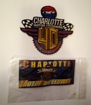 Nascar embroidered Patch &amp; Pin Set Charlotte Motor Speedway 40th Anniver... - £10.40 GBP