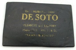 Vintage Advertising Pocket Mirror DE SOTO Cleaners And Laundry Tampa Florida - £10.07 GBP