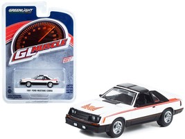 1981 Ford Mustang Cobra Polar White and Black with Red Stripes &quot;Greenlight Musc - £14.37 GBP