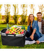 Large Insulated Picnic Basket Leakproof Collapsible Portable Warm Cooler... - $39.27