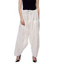 Beautiful Women&#39;s Cotton Patiala Salwar Pants Regular Fit Salwar Pajamas White - £13.77 GBP