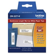 Brother, DK2214, Label Tape Cartridge, 100ftx0.47in - $19.99