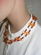 Vintage 40&quot; Necklace Bronze and Copper Colored Beads 16-e - $368.72 MXN