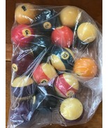 Vintage Set of Billiard Pool Balls Including Stripes and Solids Black 8 ... - $27.69